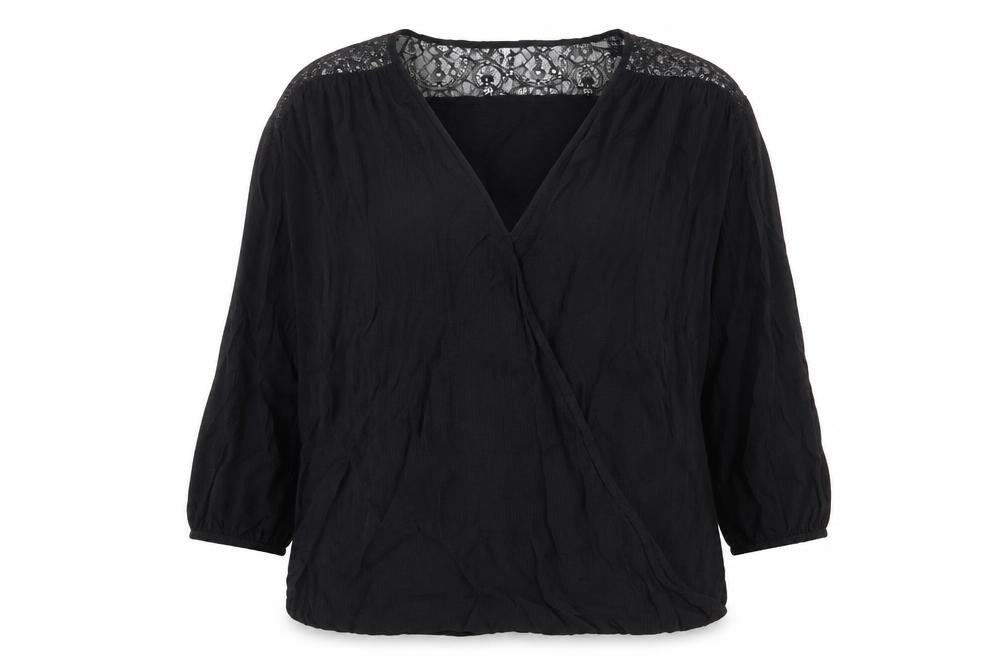 Womens UK Size L Mango Black Basic Blouse