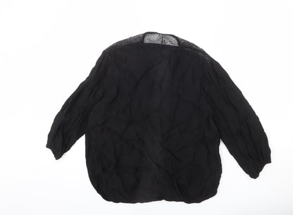 Womens UK Size L Mango Black Basic Blouse