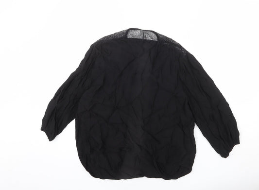 Womens UK Size L Mango Black Basic Blouse