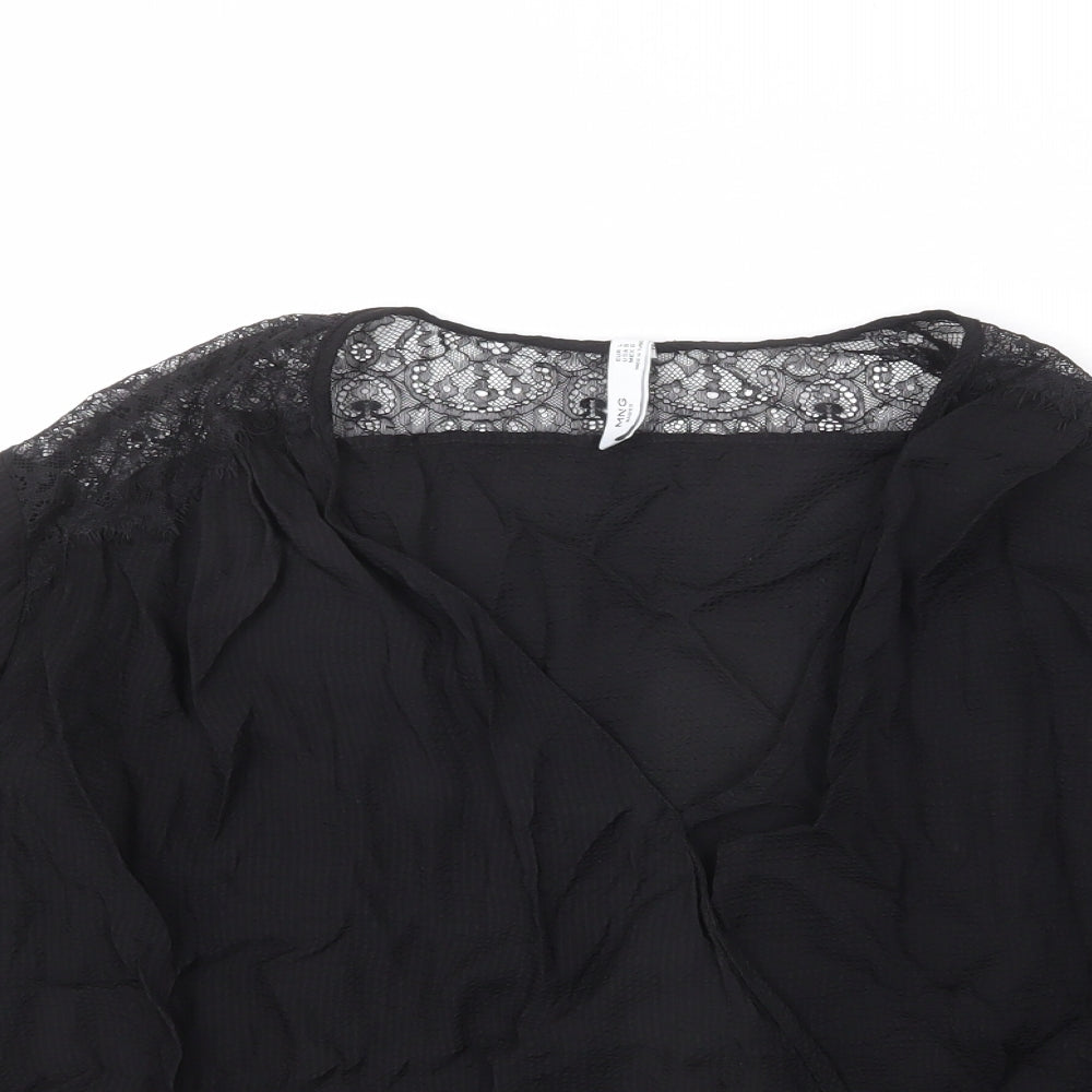 Womens UK Size L Mango Black Basic Blouse