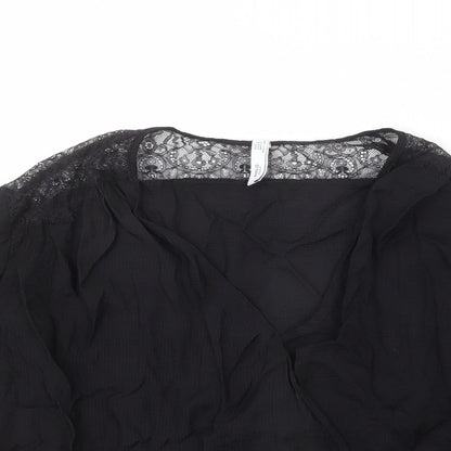Womens UK Size L Mango Black Basic Blouse