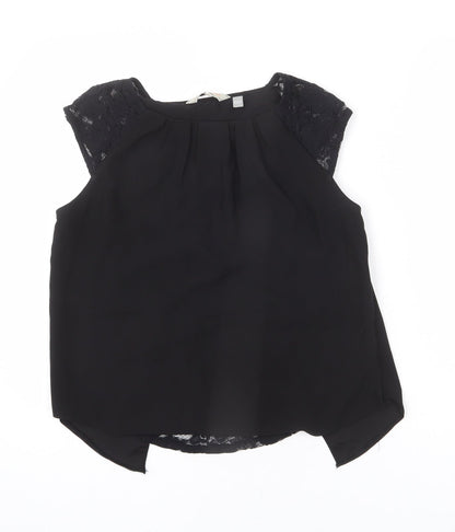 Womens UK Size 12 Billie & Blossom Black Basic Blouse