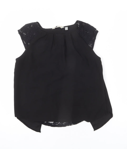Womens UK Size 12 Billie & Blossom Black Basic Blouse
