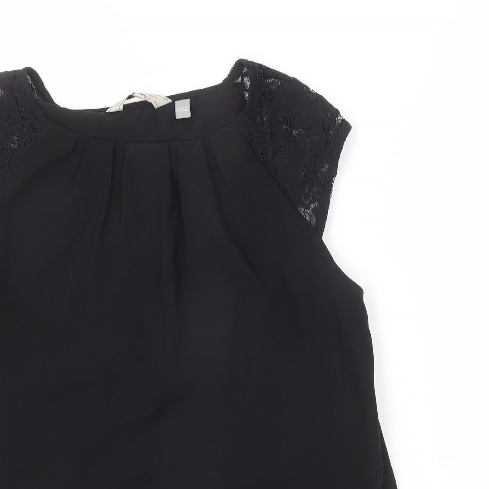 Womens UK Size 12 Billie & Blossom Black Basic Blouse
