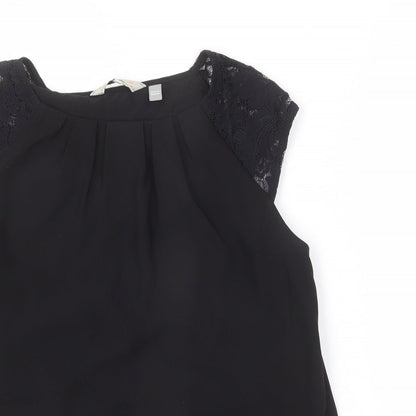 Womens UK Size 12 Billie & Blossom Black Basic Blouse