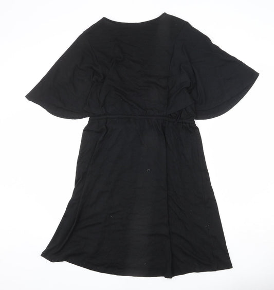 Gap Womens Black Polyester A-Line Size M V-Neck Pullover - Bows