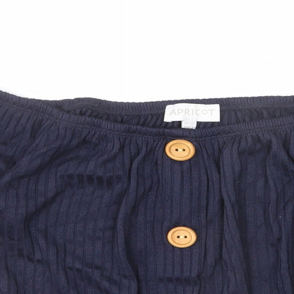 Apricot Womens Blue Polyester Basic T-Shirt Size 10 Off the Shoulder