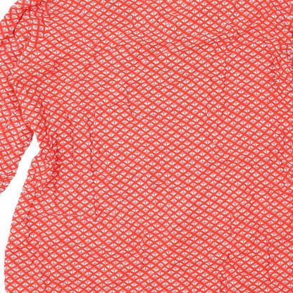 For Cynthia Womens Red Geometric Ramie Cover Up Size M