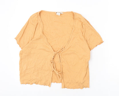 Womens UK Size L Monki Orange Cropped T-Shirt