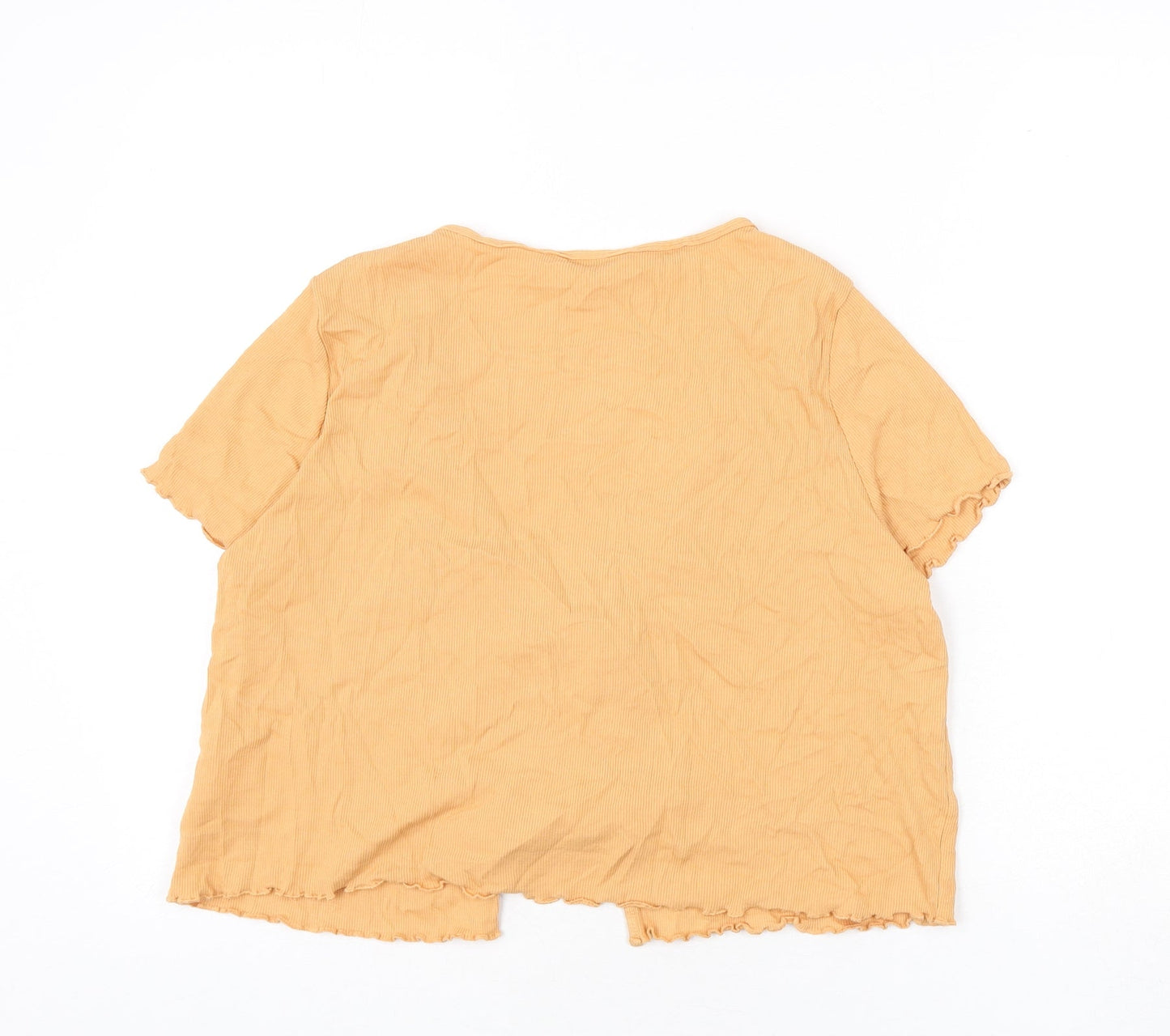 Womens UK Size L Monki Orange Cropped T-Shirt
