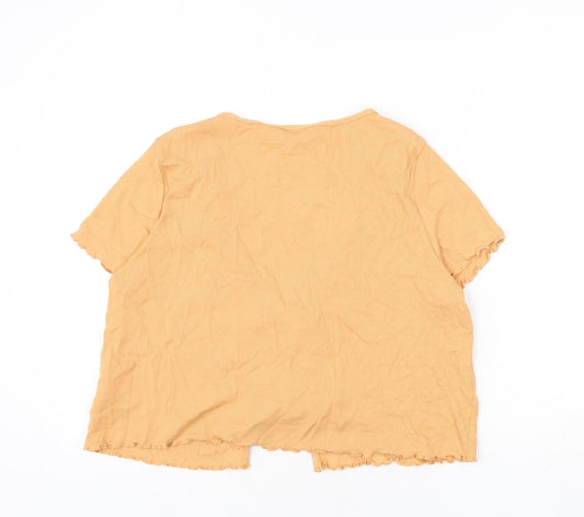 Womens UK Size L Monki Orange Cropped T-Shirt