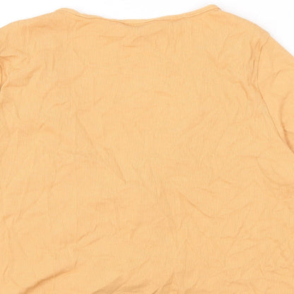 Womens UK Size L Monki Orange Cropped T-Shirt