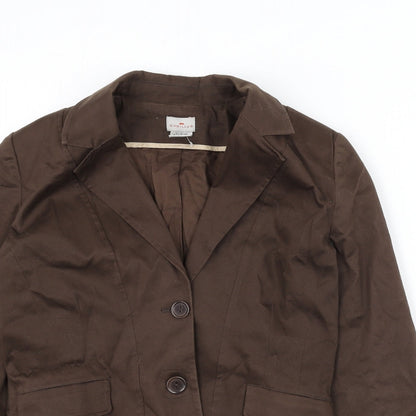 Cyrillus Womens Brown Jacket Blazer Size 10 Button