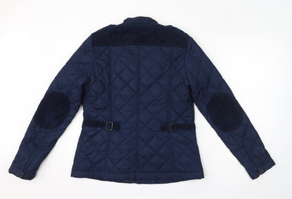 Womens UK Size 12 French Connection Blue Quilted Coat