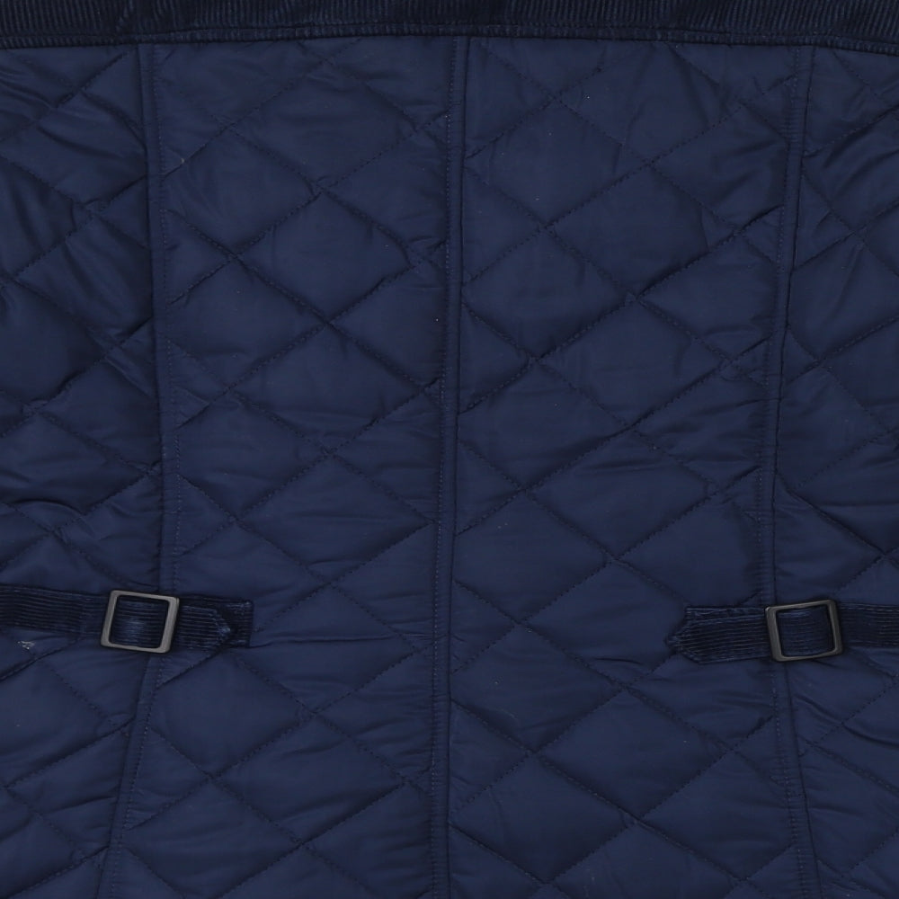 Womens UK Size 12 French Connection Blue Quilted Coat