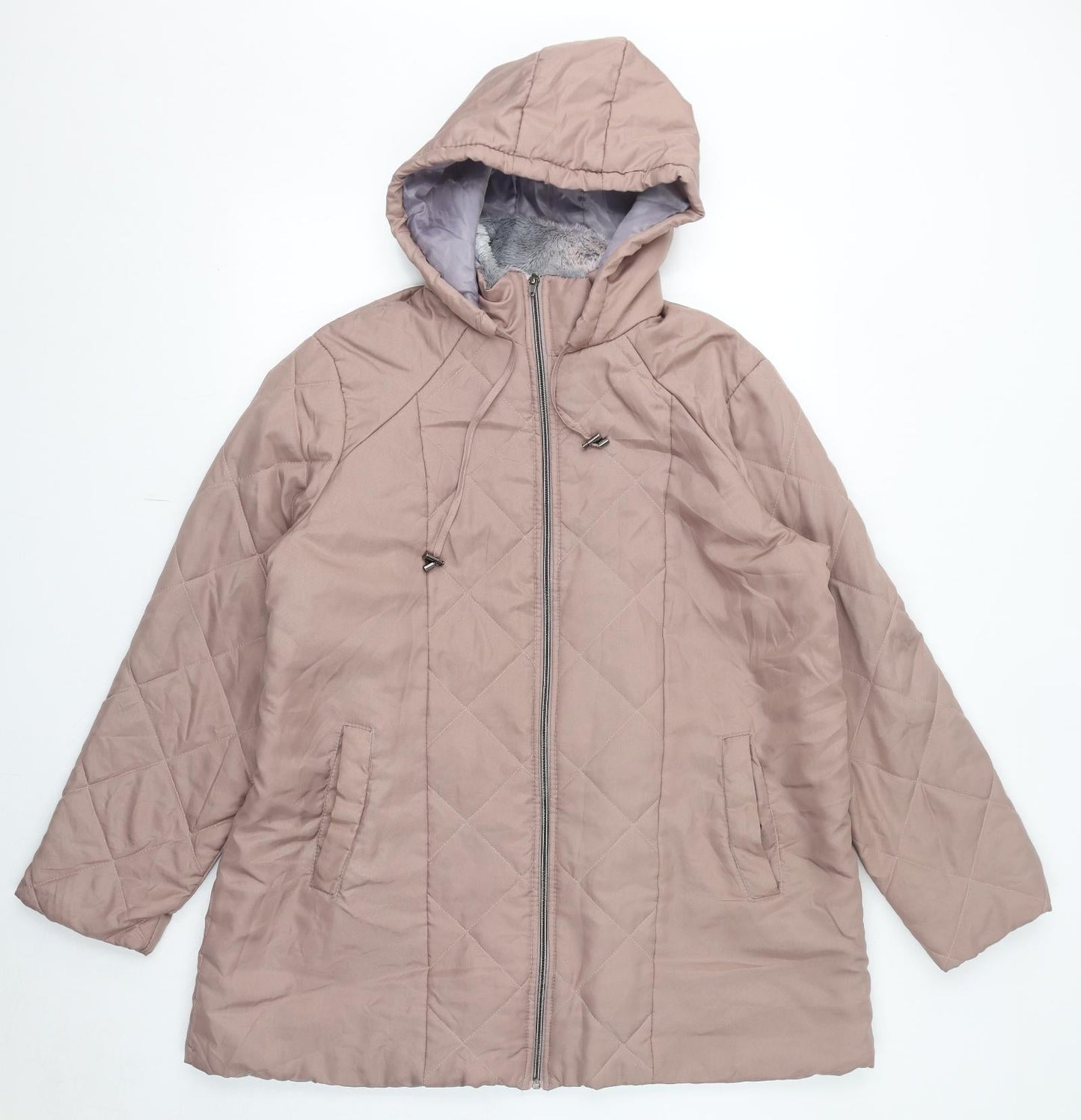 Womens UK Size L Anne De Lancay Pink Parka Coat