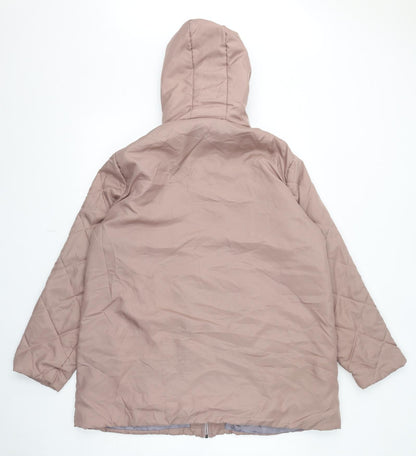 Womens UK Size L Anne De Lancay Pink Parka Coat