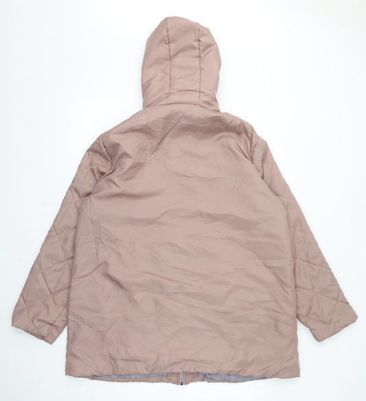 Womens UK Size L Anne De Lancay Pink Parka Coat