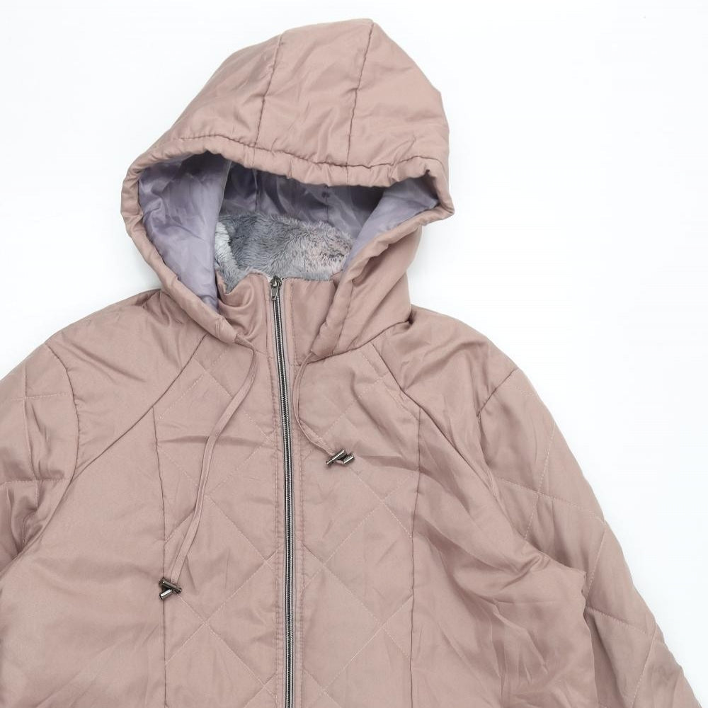 Womens UK Size L Anne De Lancay Pink Parka Coat
