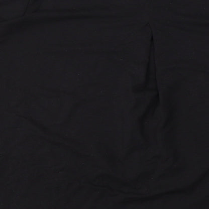 Bobeau Womens Black Polyester Basic Blouse Size L Round Neck