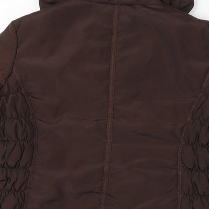 CMP Womens Brown Quilted Jacket Size 10 Button