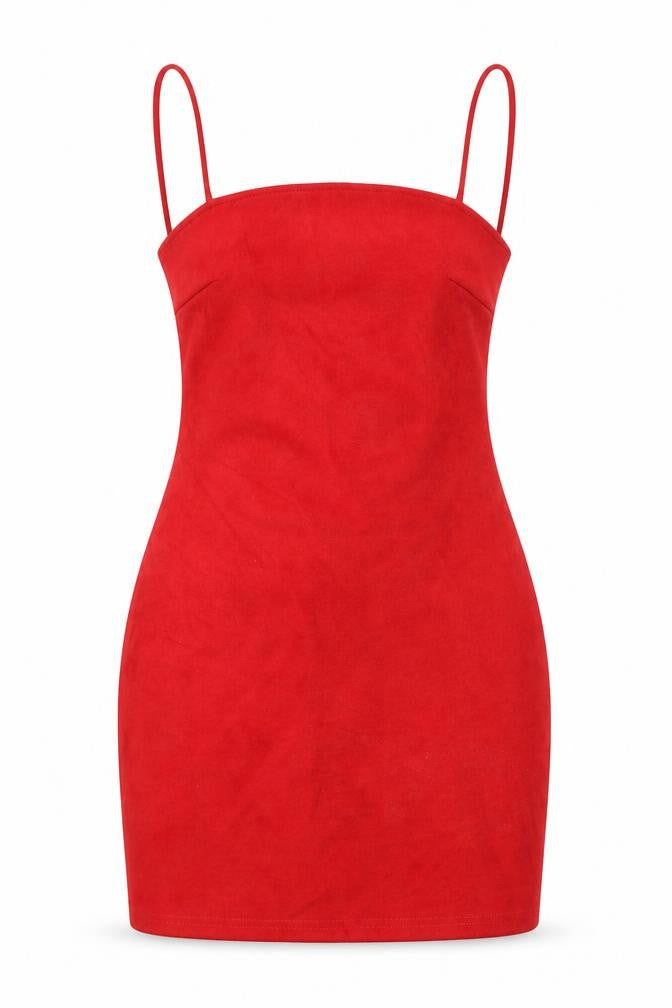 In the Style Womens Red Polyester Bodycon Size 8 Square Neck Pullover - Open Back