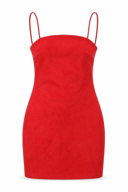 In the Style Womens Red Polyester Bodycon Size 8 Square Neck Pullover - Open Back