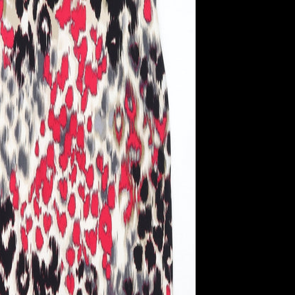 Planet Womens Multicoloured Geometric Polyester Shift Size 12 Round Neck Pullover