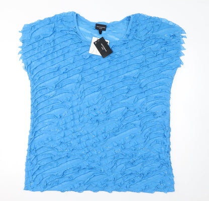 Womens UK Size 3XL Antthony Blue Basic T-Shirt