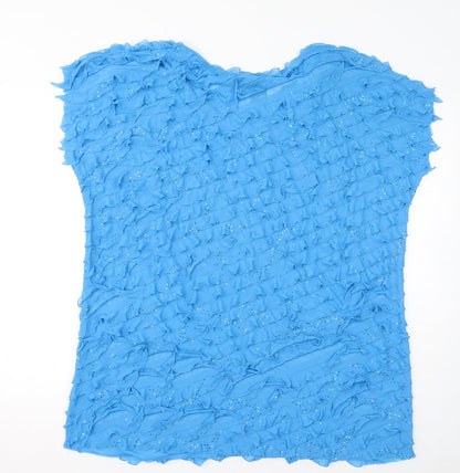 Womens UK Size 3XL Antthony Blue Basic T-Shirt