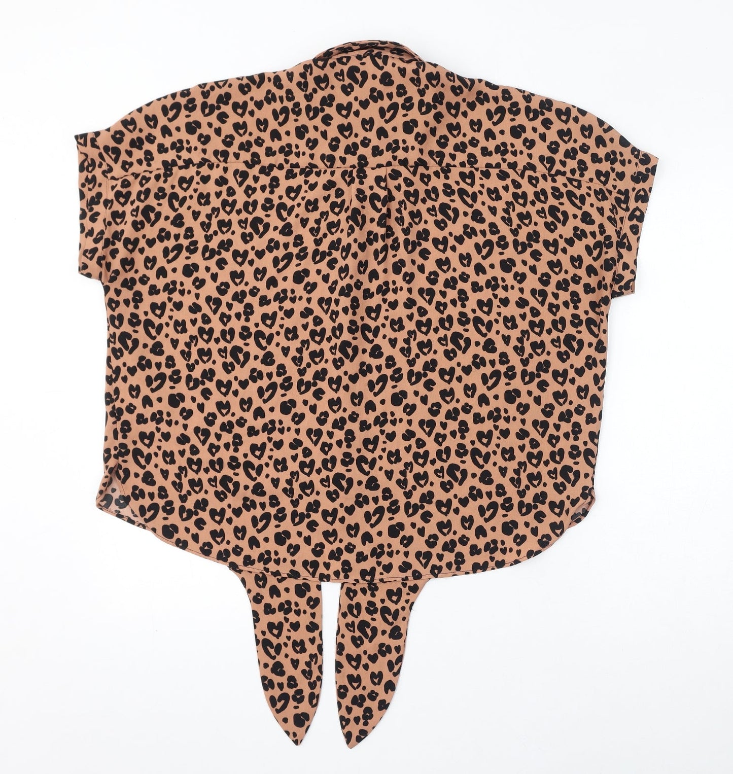 Womens UK Size 12 River Island Brown Basic Button-Up