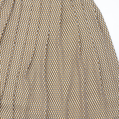 Marks and Spencer Womens Yellow Geometric Polyester A-Line Skirt Size 12 Button