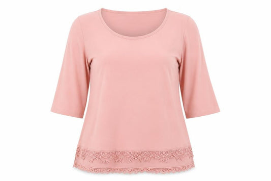 Womens UK Size M Nina Leonard Pink Basic T-Shirt