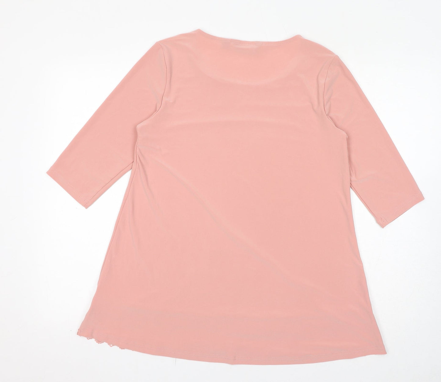 Womens UK Size M Nina Leonard Pink Basic T-Shirt