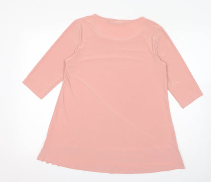 Womens UK Size M Nina Leonard Pink Basic T-Shirt
