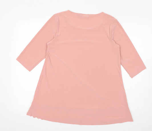 Womens UK Size M Nina Leonard Pink Basic T-Shirt
