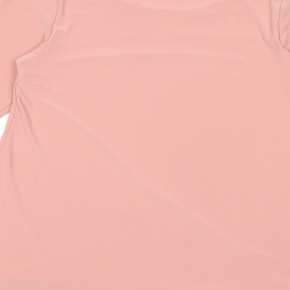 Womens UK Size M Nina Leonard Pink Basic T-Shirt
