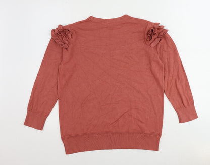 Principles Womens Pink Round Neck Viscose Pullover Jumper Size 12