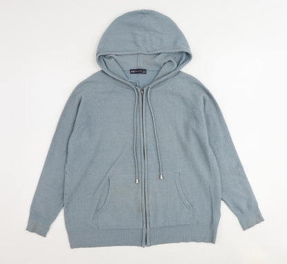 Womens UK Size M Marks and Spencer Blue Full Zip Jumper