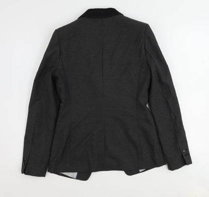NEXT Womens Grey Houndstooth Polyester Jacket Blazer Size 8