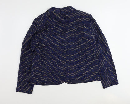 Principles Womens Blue Polka Dot Jacket Blazer Size 18 Button