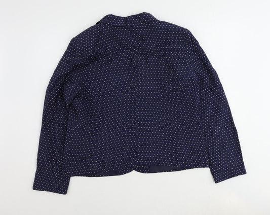 Principles Womens Blue Polka Dot Jacket Blazer Size 18 Button