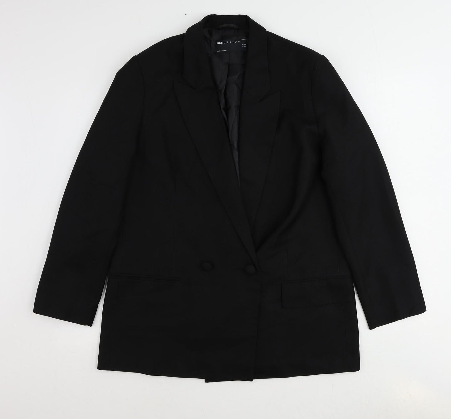 ASOS Womens Black Polyester Jacket Suit Jacket Size 10