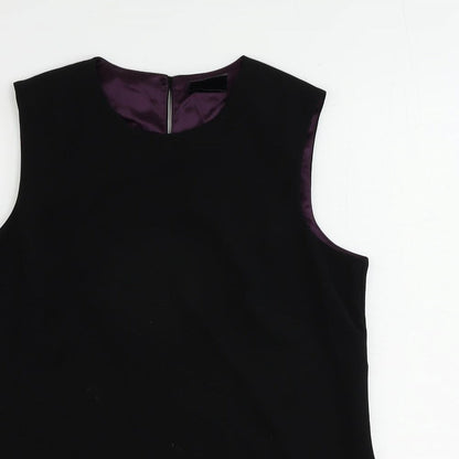 Peggy Page Womens Black Polyester Basic Blouse Size 14 Round Neck