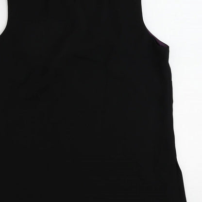 Peggy Page Womens Black Polyester Basic Blouse Size 14 Round Neck