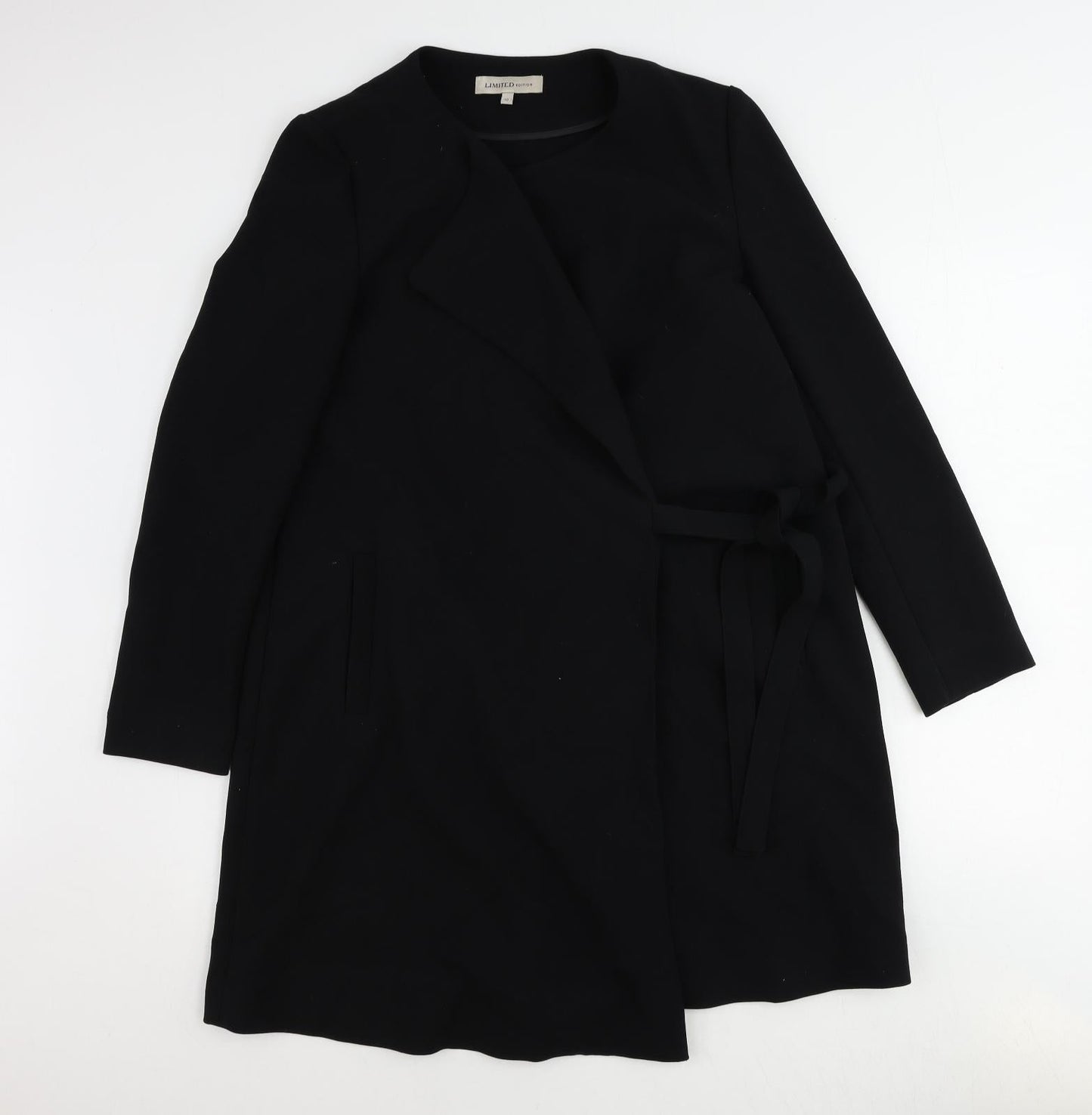 Womens UK Size 10 Marks and Spencer Black Overcoat
