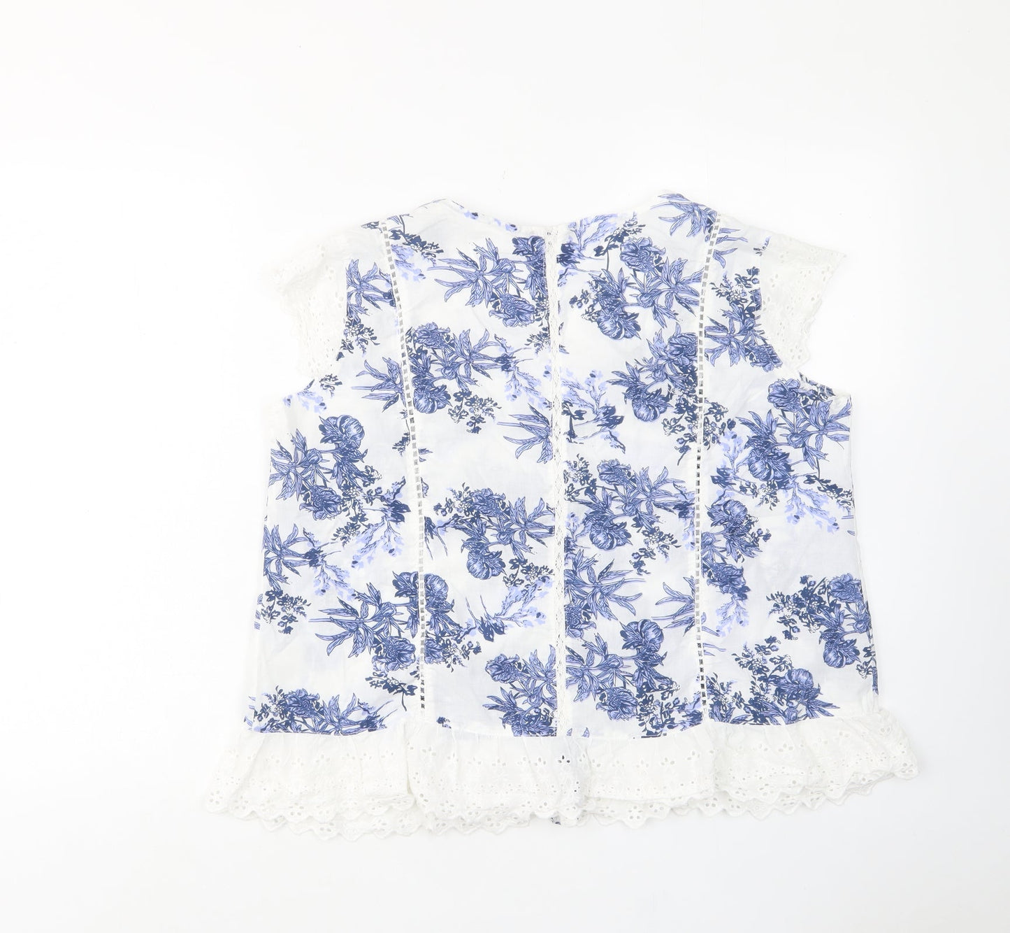 Womens UK Size 12 Roman Blue Basic Button-Up