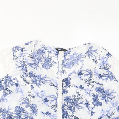 Womens UK Size 12 Roman Blue Basic Button-Up