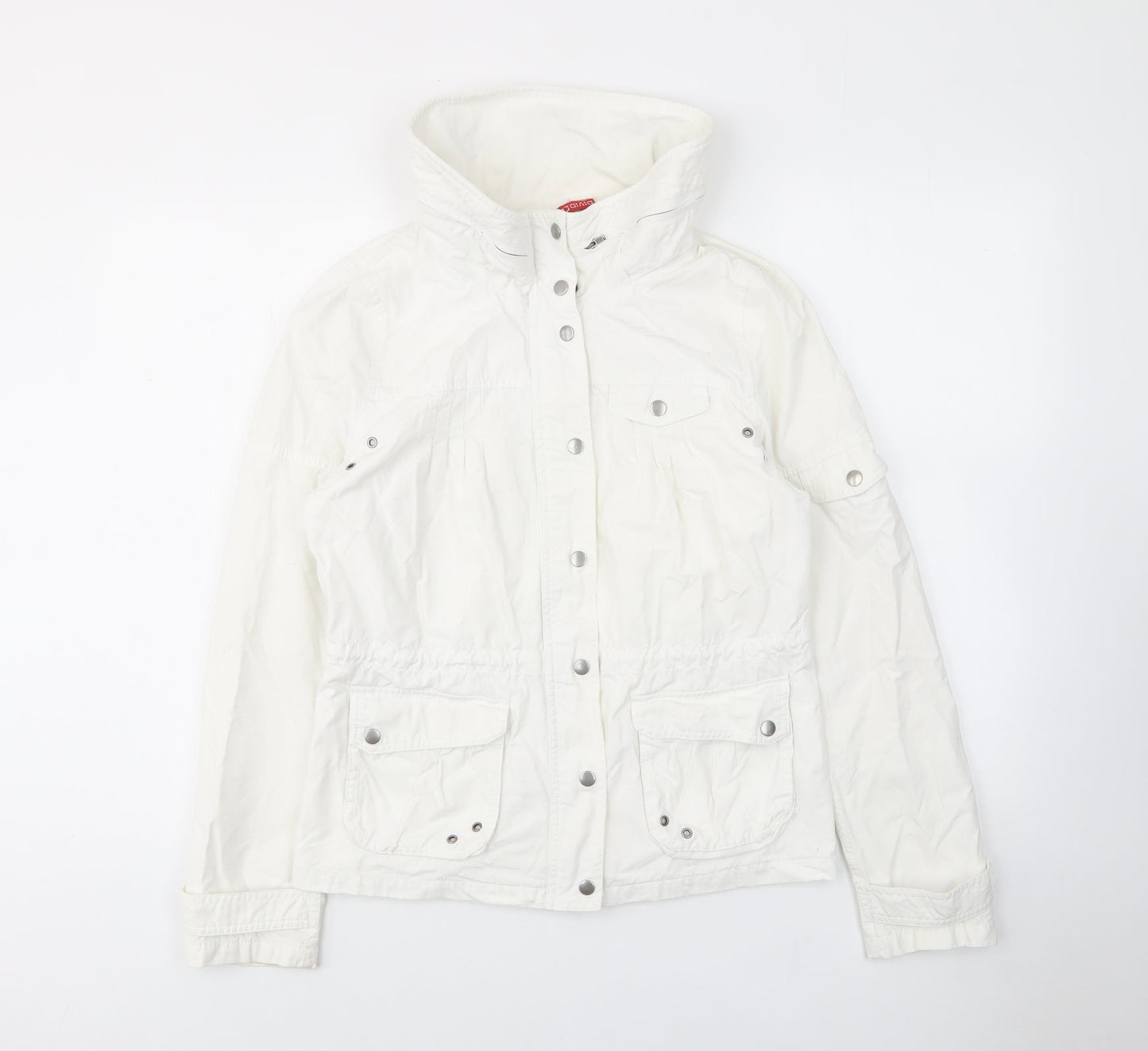 H&M Womens White Jacket Size 10 Zip - Pockets, Buttons