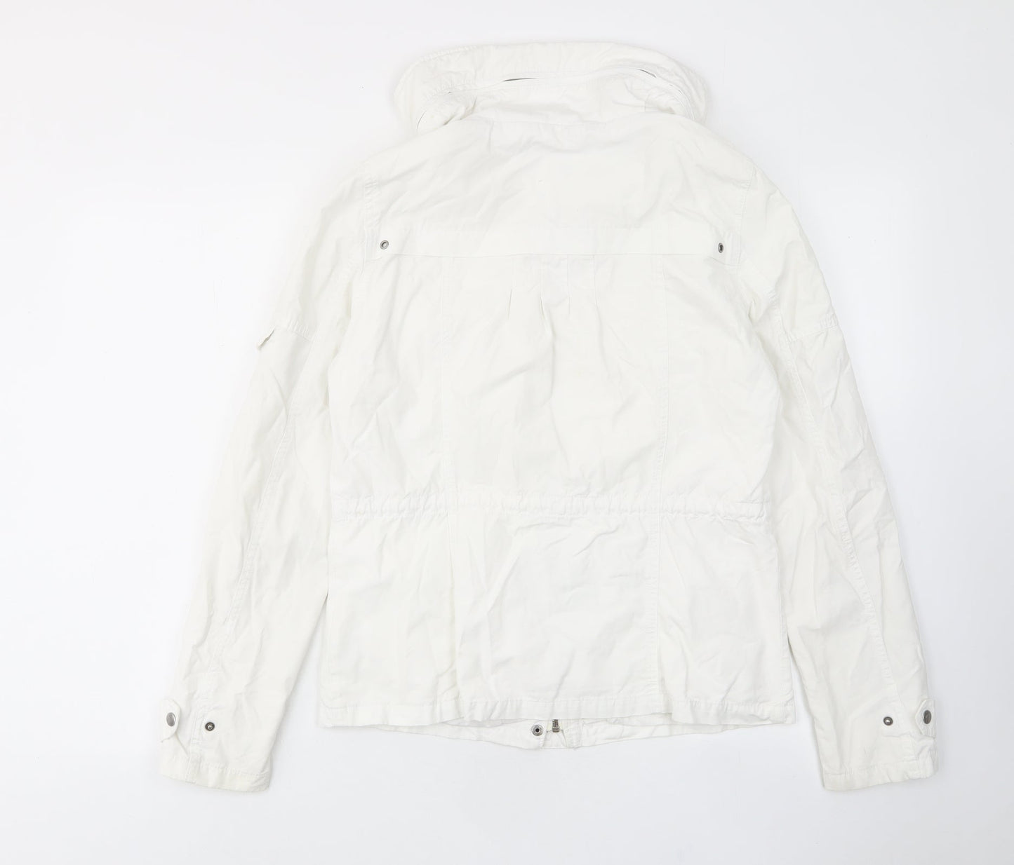 H&M Womens White Jacket Size 10 Zip - Pockets, Buttons